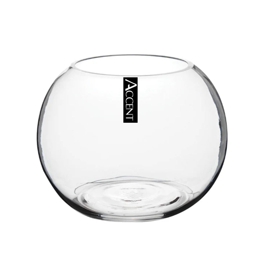 Clear Glass Round Fish Bowl 20cm - Classic Display for Home & Events - SuperSaverAU - view 1