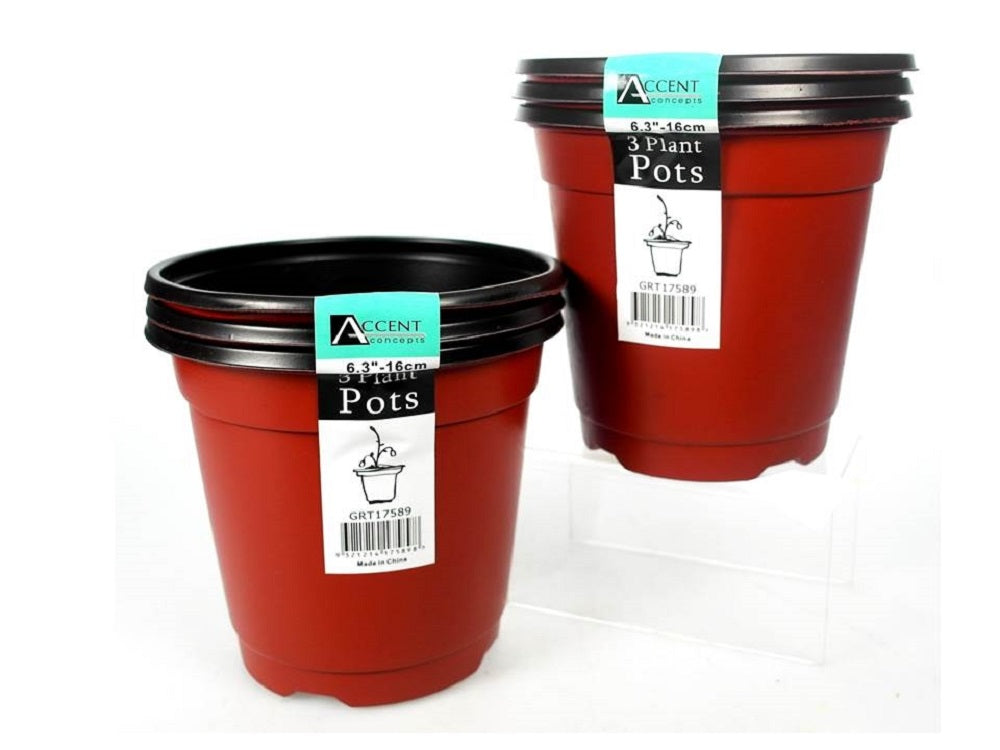 Red Small Plastic Garden Planter Pots - 72 Pack, 16cm, Casual Elegance - SuperSaverAU - view 1