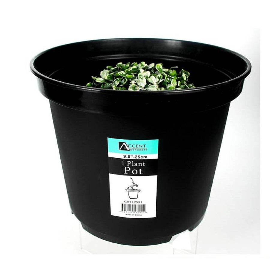 Large Black Plastic Garden Planter Pots 7.5Lt - 25cm, Set of 24 - SuperSaverAU - view 1