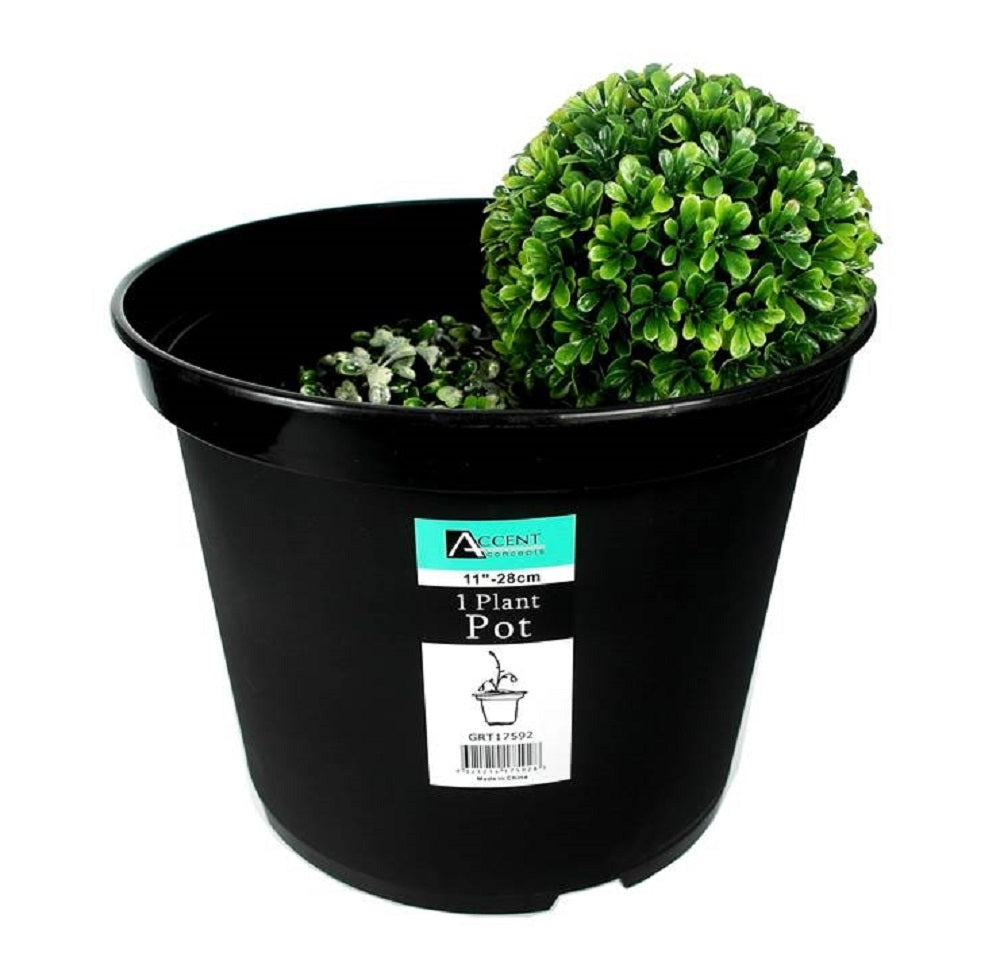 Large Plastic Garden Planter Pots 10Lt - 28cm, Black, Set of 24 - SuperSaverAU - view 1