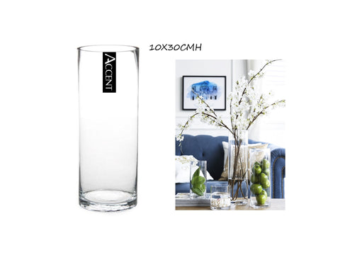 bulk 12 Glass Cylinder Vase 30cm - SuperSaverAU - view 1