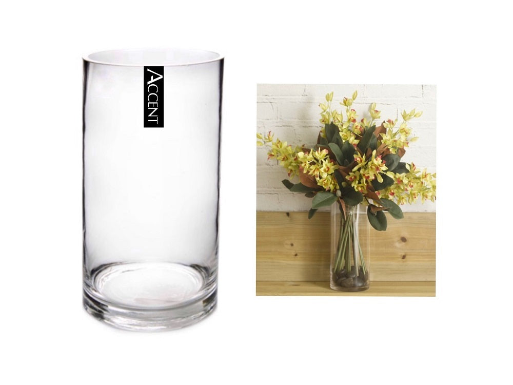 Glass Cylinder Decorative Vase 40cm - Clear, Set of 6, Stylish Home Decor - SuperSaverAU - view 1