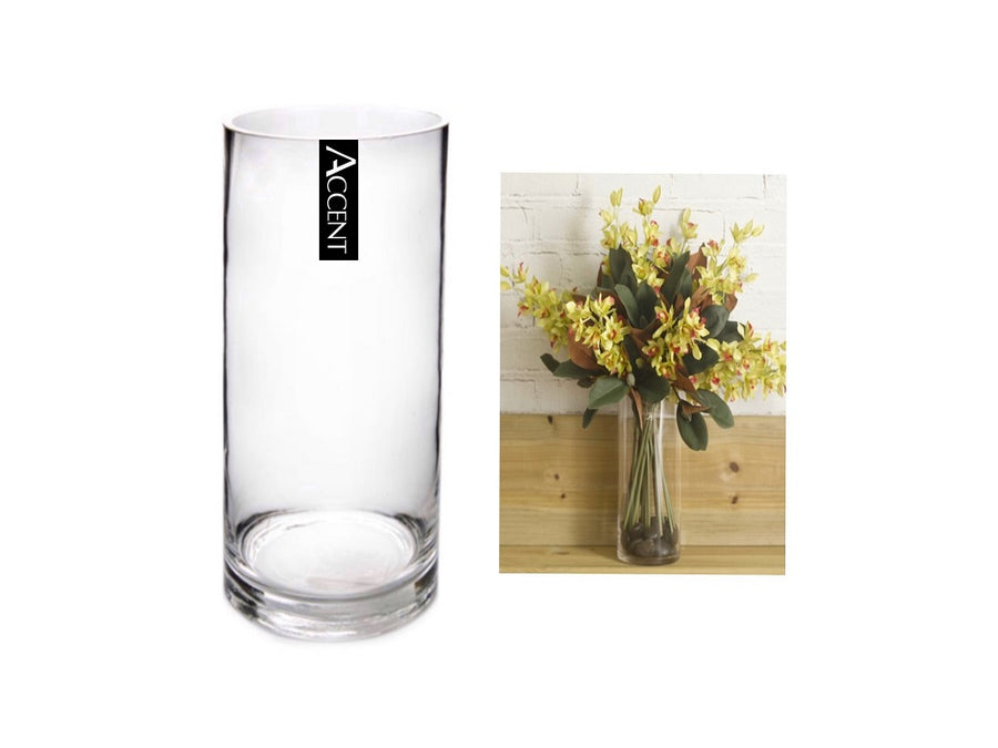 Glass Cylinder Vase 50cm - Clear, Set of 6, Stylish Home Decor - SuperSaverAU - view 1