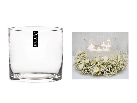 Clear Glass Cylinder Vase Set of 4 - 20cm Decorative Home Decor - SuperSaverAU - view 1