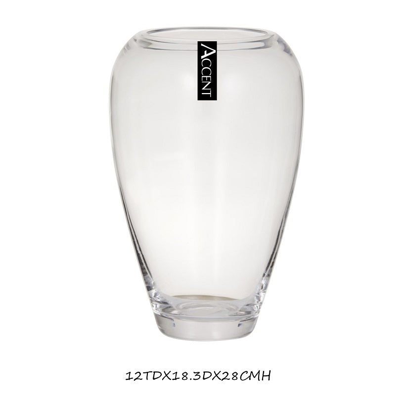Roselle Glass Vase Set of 4, Clear, 28cm - Stylish Home Decor - SuperSaverAU - view 1