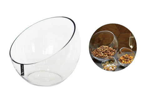 Clear Glass Vase Slanted Top - 4 Pack, 24cm, Stylish Home Decor - SuperSaverAU - view 1