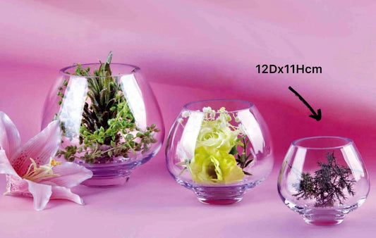 Glass Bowl Vase / Fishbowl for Decor - Clear 12cm