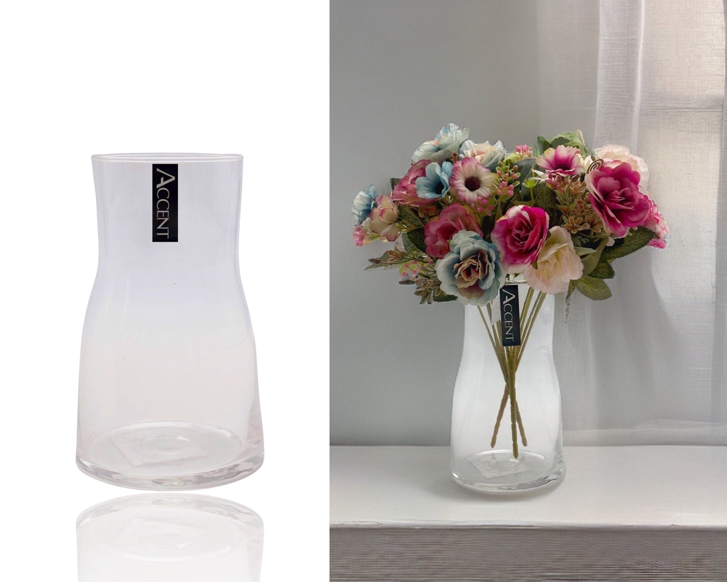 Clear Glass Taper Vase 17cm - Bulk 12