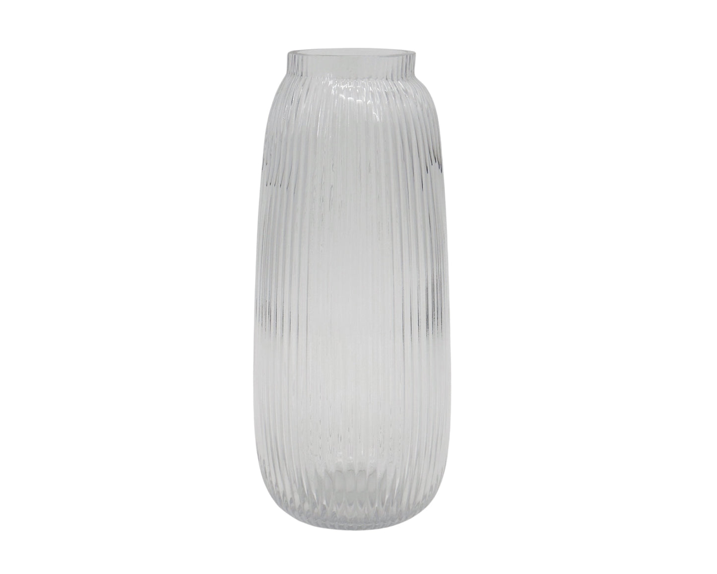 Clear Rippled Glass Vase Cone 7x30cm - Set of 6