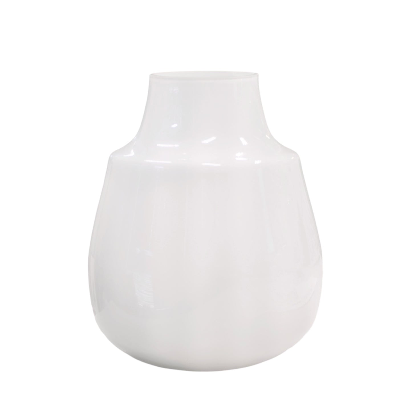 Tina White Glass Belly Vase Set of 4, 22cm