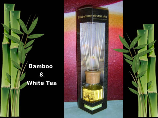 Bamboo Oil Diffuser White Tea 50ml with 8 Rattan Sticks