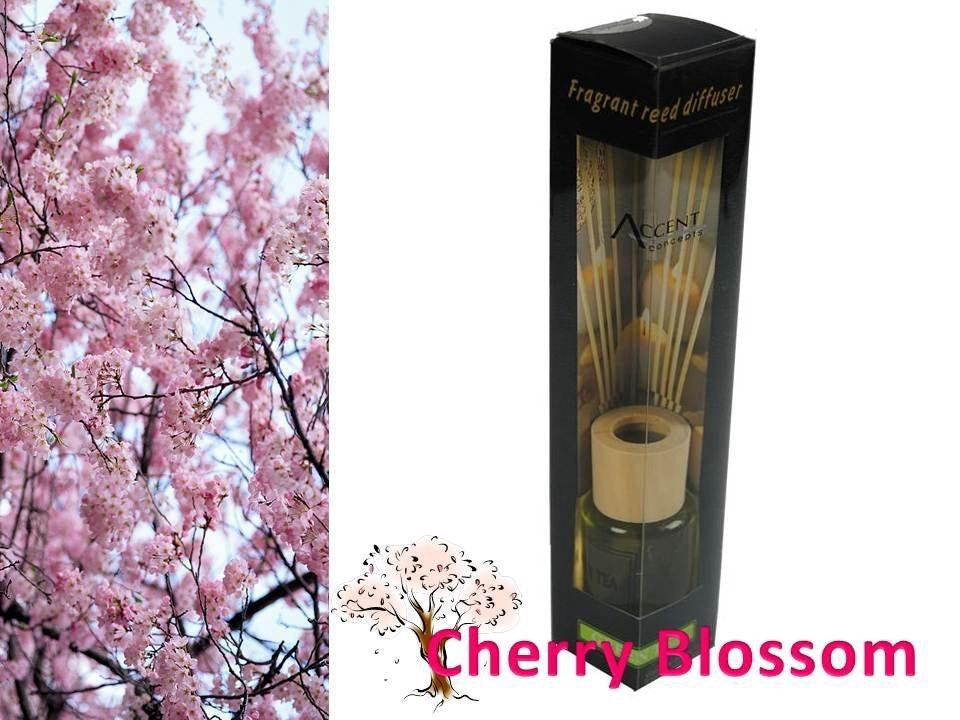 Cherry Blossom Scented Oil Diffuser 50ml with 8 Rattan Sticks (Bulk 24)