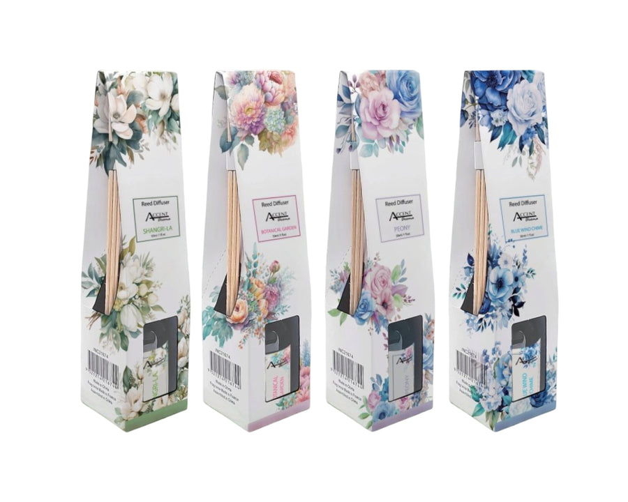 Premium Aromatic Bouquet Diffusers – 30ml 72 Pack, 4 Assorted