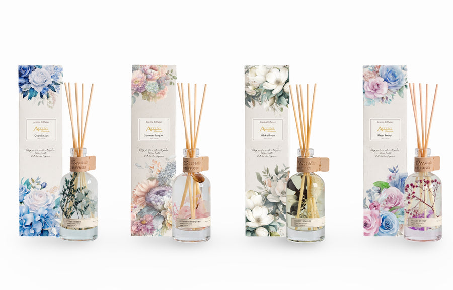 Premium Aromatic Bouquet Diffusers – 8 Pack, 500ml Home Fragrance