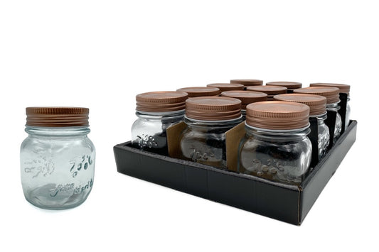 Bulk 48 Glass Jars with Metal Lids - 150ml Canisters