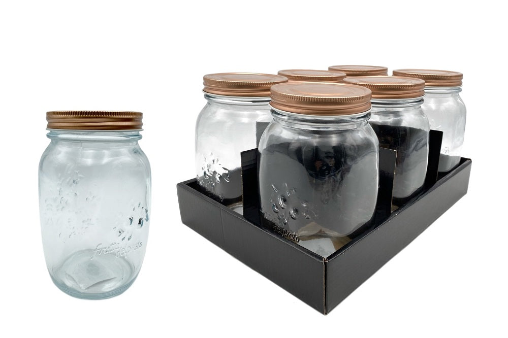 Bulk 18 Glass Jars with Metal Lids - 1000ml Canisters