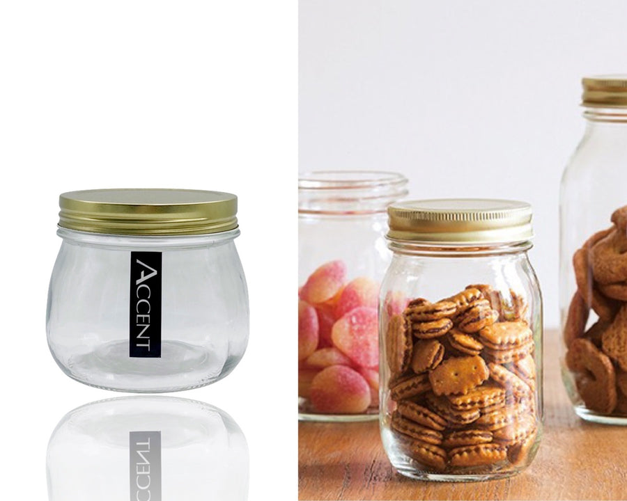Glass Storage Jar with Screw Lid, 470ml, Clear, 24 Pack, 10cm - SuperSaverAU - view 1