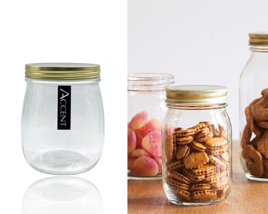 Glass Storage Jar with Screw Lid, 700ml, Clear, 24 Pack, 13cm - SuperSaverAU - view 1