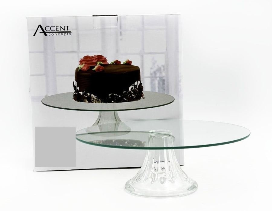 Glass Cake Stand 25cm - Clear Provincial Design for Muffins & Cupcakes - SuperSaverAU - view 1