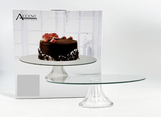 Elegant Glass Round Cake Stand 30cm