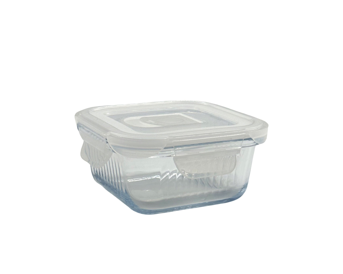 Bulk 24 Borosilicate Glass Containers with Lids 320ml Square