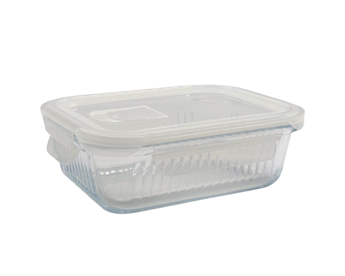 Bulk 12 Borosilicate Glass Containers with Lids 1040ml