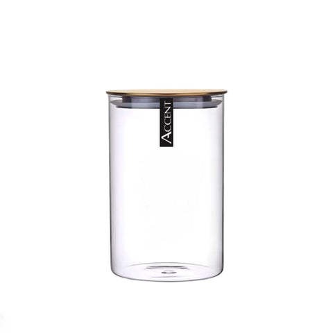 Glass Jar with Gold Metal Lid, 10x15cm, Clear, Bulk 24 Pieces - SuperSaverAU - view 1
