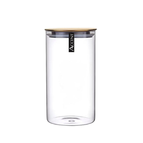 Glass Jar Set of 12 with Gold Metal Lid, 10x20cm, Clear - SuperSaverAU - view 1