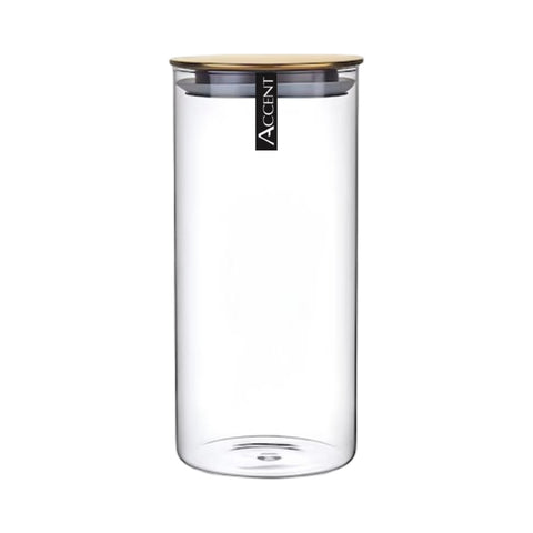 Glass Jar Set of 12 with Gold Metal Lid, 10x25cm, Clear - SuperSaverAU - view 1