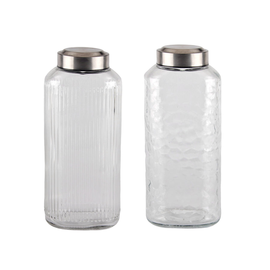 Glass Bottles with Metal Screw Lid 1.3Lt Assort - 12 Pack, 10x25cm - SuperSaverAU - view 1