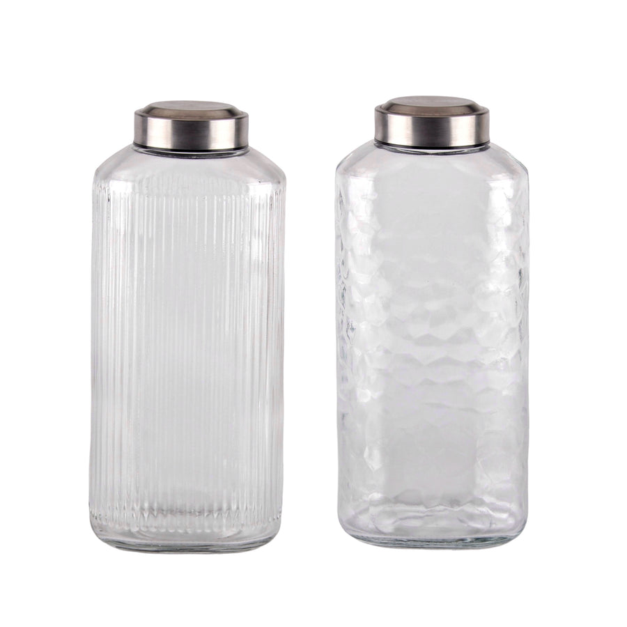 Glass Bottles with Metal Screw Lid, 1.8Lt Assort, 11x30cm, Set of 6 - SuperSaverAU - view 1