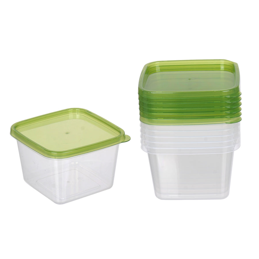 72 x Reusable Microwave-Safe 1Lt Clear & Green Food Containers - 45x30x35 cm - SuperSaverAU - view 1