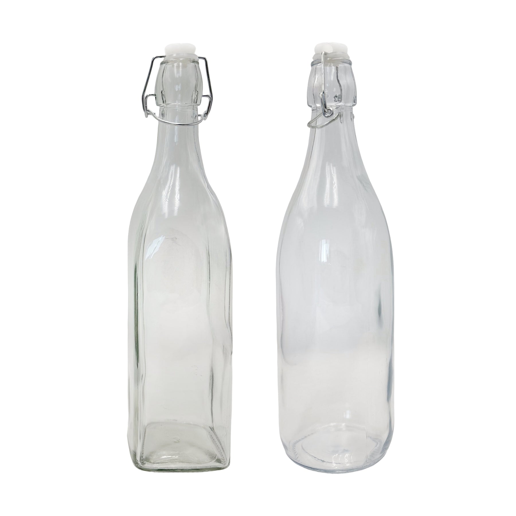 Clear Glass Bottles with Clip Lid, 1L, 12 Pack, 32cm - SuperSaverAU - view 1