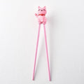 Premium Maneki Lucky Cat Trainer Chopsticks Dishwasher Safe - Pink
