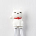 Premium Maneki Lucky Cat Trainer Chopsticks Dishwasher Safe - White