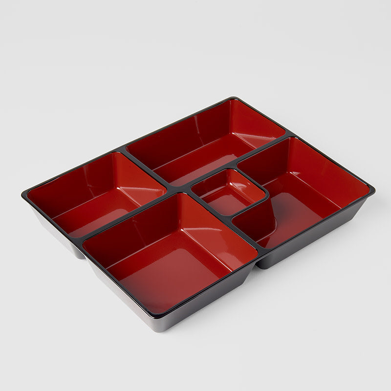 Premium Black Bento Box 5 Section Insert Dishwasher Microwave Safe
