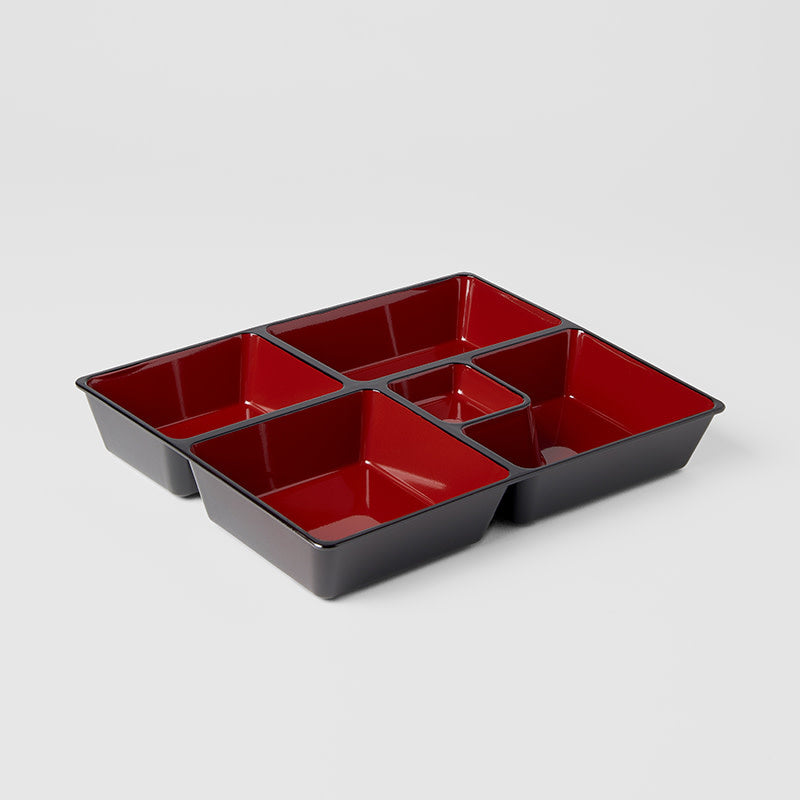 Premium Black Bento Box 5 Section Insert Dishwasher Microwave Safe