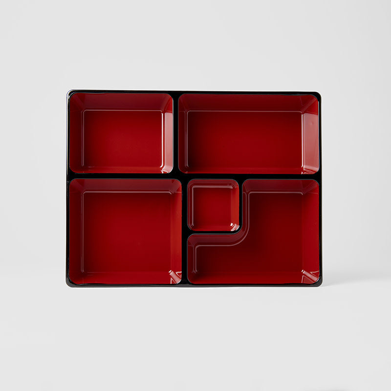 Premium Black Bento Box 5 Section Insert Dishwasher Microwave Safe