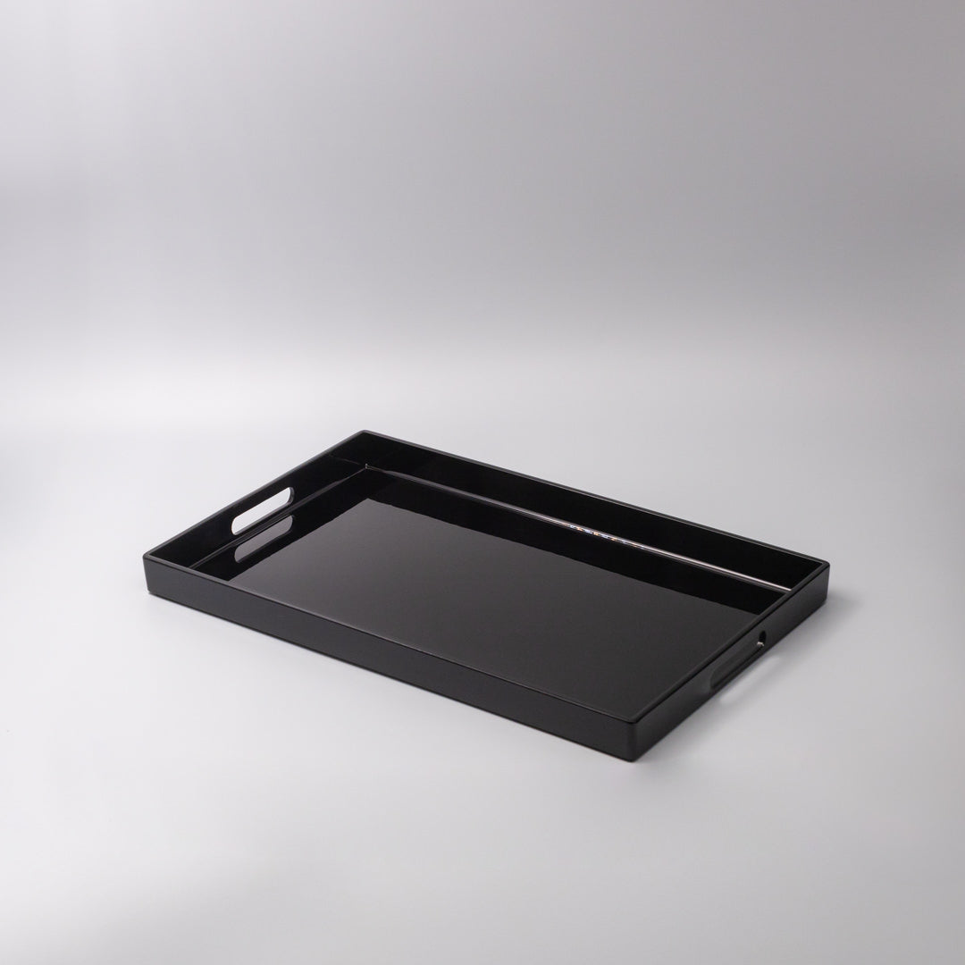 Premium Rectangular Black Lacquerware Tray – 42cm Serving Tray