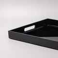 Premium Rectangular Black Lacquerware Tray – 42cm Serving Tray