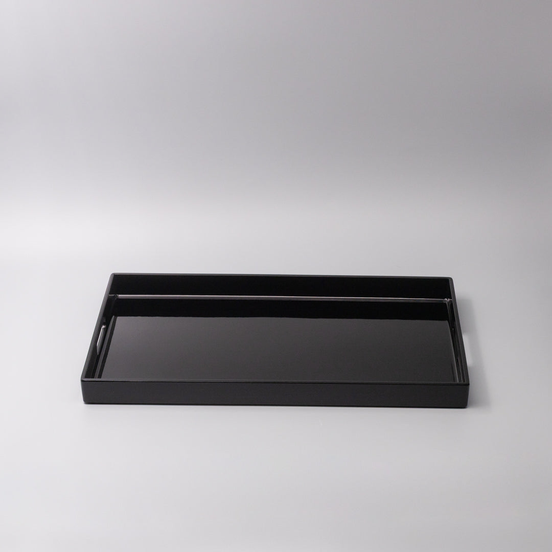 Premium Rectangular Black Lacquerware Tray – 42cm Serving Tray