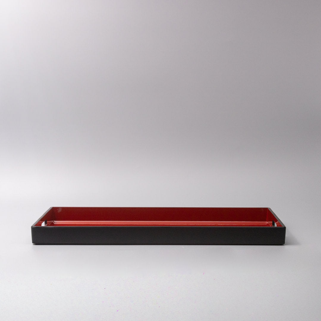 Premium Rectangular Lacquerware Tray – Red Inner Black 42cm