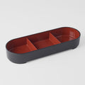Premium Red 36cm 3 Section Oval Bento Plate Dishwasher Microwave Safe