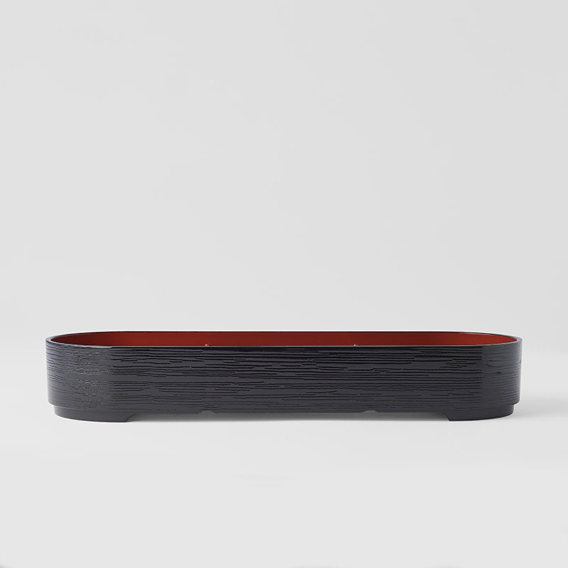Premium Red 36cm 3 Section Oval Bento Plate Dishwasher Microwave Safe