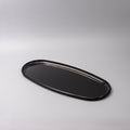 Premium 42.5cm Black Lacquerware Glaze Oval Platter Dishwasher Microwave Safe