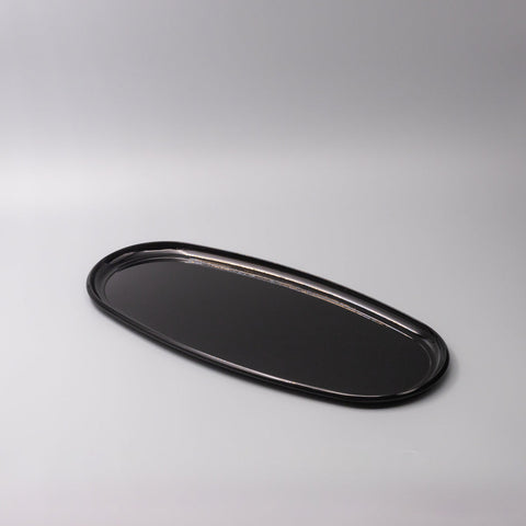 Premium 42.5cm Black Lacquerware Glaze Oval Platter Dishwasher Microwave Safe