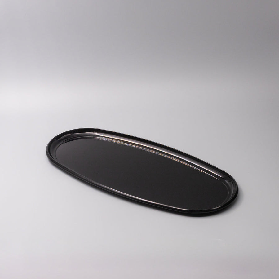 Premium 42.5cm Black Lacquerware Glaze Oval Platter Dishwasher Microwave Safe