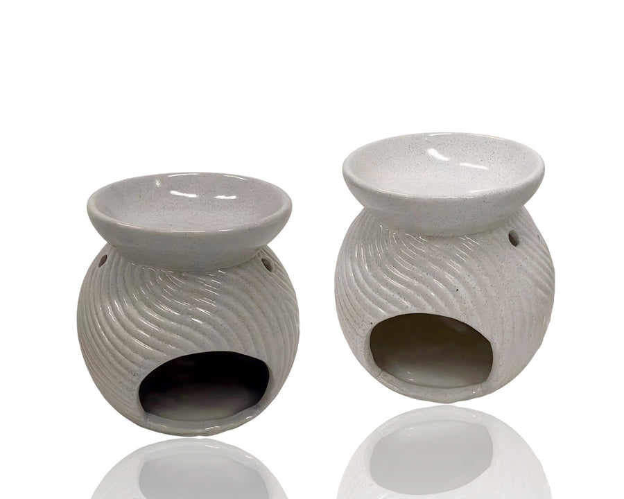 Premium Ceramic Ocean Wave Oil Burners - Bulk 24 Pack, 11 x 10cm