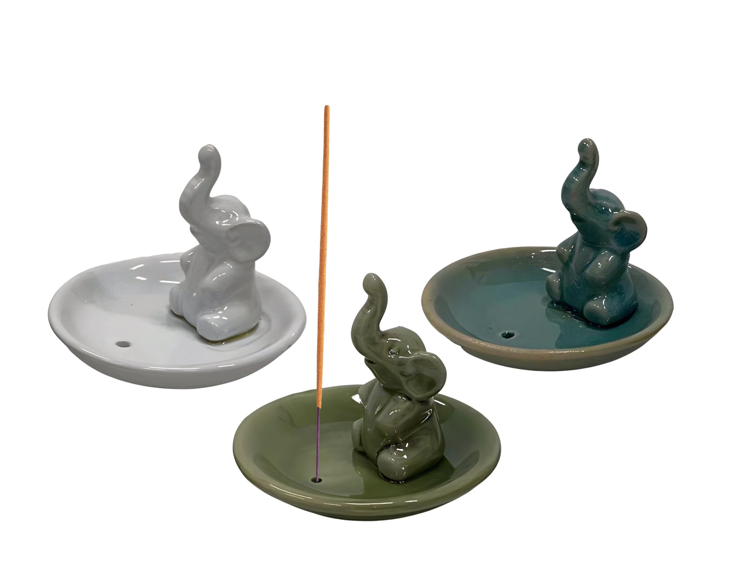 Set 3 Elephant Incense Holder 10cm