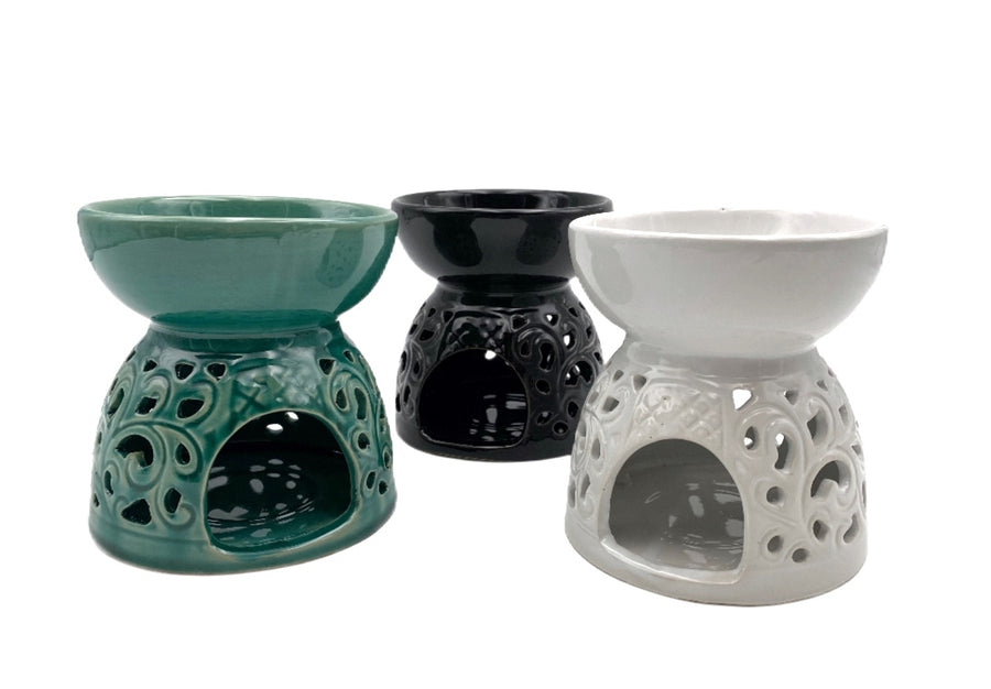 Jumbo Delux Oil Burner - 14cm, Multi Colour, 12 Assorted Ceramic Set - SuperSaverAU - view 1